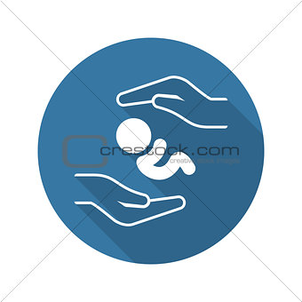 Postnatal Care Icon. Flat Design.