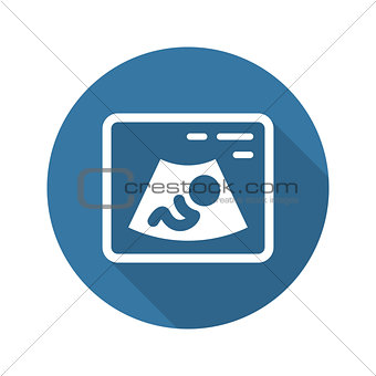 Ultrasonography Icon. Flat Design.