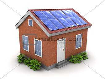 house with solar panel