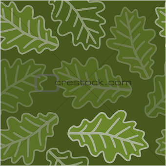 Seamless oak leaves pattern