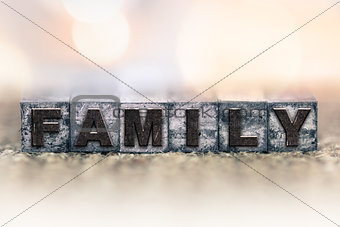 Family Concept Vintage Letterpress Type