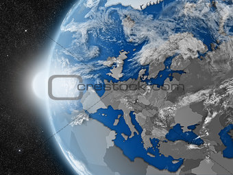 European continent from space