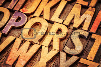 wood type alphabet abstract