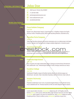 Modern resume cv template for job seekers