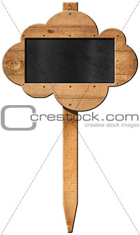 Blackboard Cloud Shaped - Wooden Sign with Pole