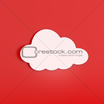 White Cloud Sticker isolated on Red