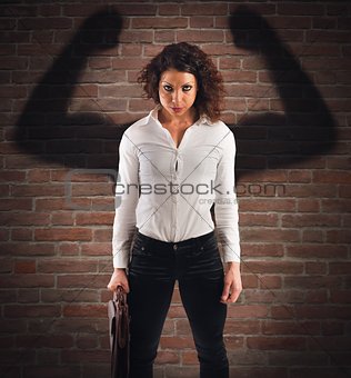 Angry and confident businesswoman