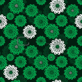 Seamless floral green spring pattern