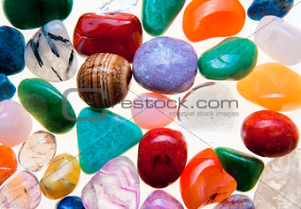 Collection of Colorful Semiprecious Gemstones.
