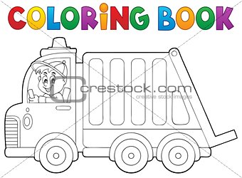 Coloring book garbage collection truck