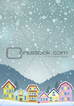 Winter theme with Christmas town image 3