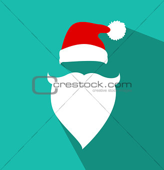 Flat Design Vector Santa Claus Face