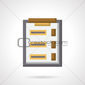 Survey clipboard flat color vector icon