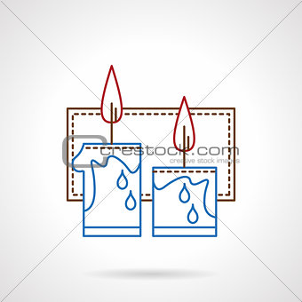 Vector thin color line candles icon