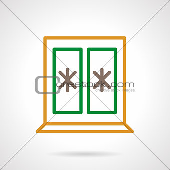 Winter window color simple line vector icon