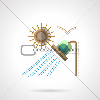 Camping shower flat color vector icon