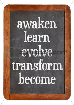 awaken, learn, evolve on blackboard
