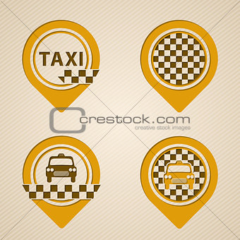 Flat style gps pointers with taxi elements