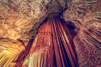 Cave stalactites and stalagmites