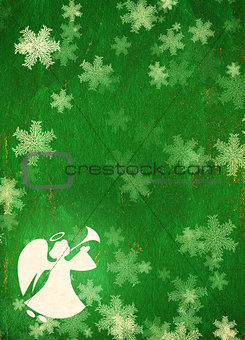 Grunge Christmas background with angel