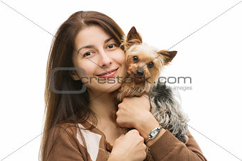 Happy dog and owner