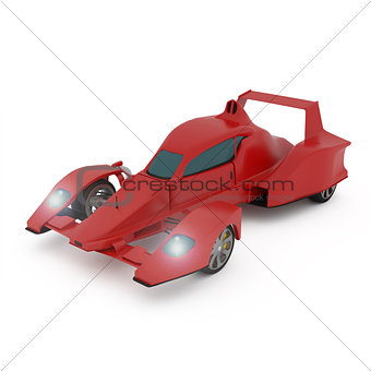 Red Race Car isolated on white