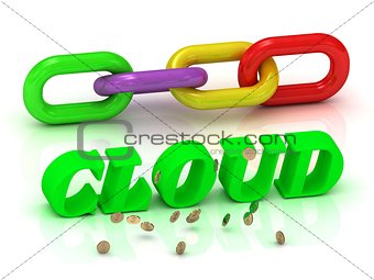 CLOUD- inscription of bright letters and color chain 