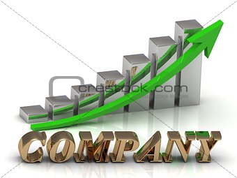 COMPANY- inscription of gold letters and Graphic growth 