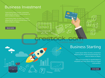 set of business banners