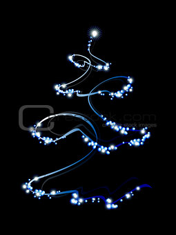 Abstract Christmas tree with a star. EPS10 vector illustration