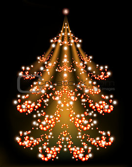 Brilliant Christmas tree with a star. EPS10 vector illustration
