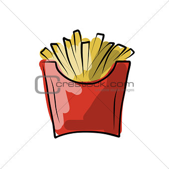 French fries sketch for your design