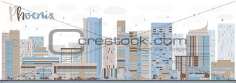 Abstract Phoenix Skyline with Color Buildings