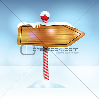Holiday Christmas Sign in Snow Illustration