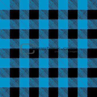 Tiled Blue and Black Flannel Pattern Illustration