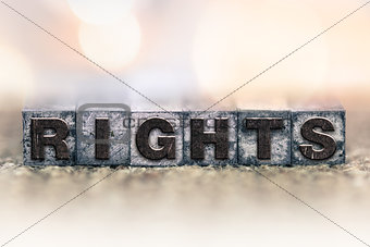 Rights Concept Vintage Letterpress Type