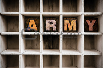 Army Concept Wooden Letterpress Type in Draw