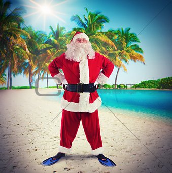 Santa Claus on tropical vacation