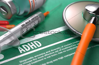 Diagnosis - ADHD. Medical Concept.