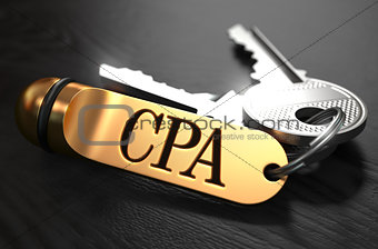 CPA Concept. Keys with Golden Keyring.