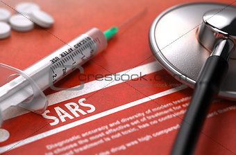Diagnosis - SARS. Medical Concept.
