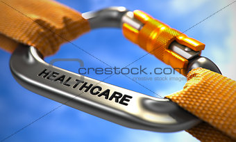 Chrome Carabiner Hook with Text Healthcare.