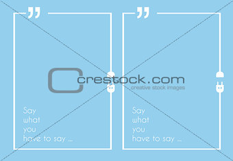 Quotation Mark Frame with Flat style and space for text.