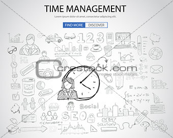 Time Management concept with Doodle design style 