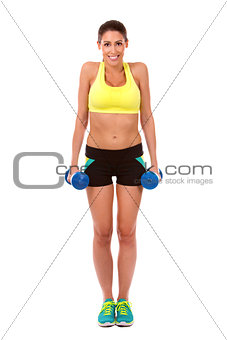 fitness woman on white background