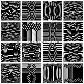Striped patterns set. Design elements. 