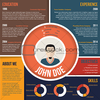 Modern colorful areas cv resume template