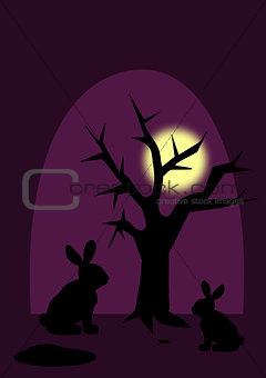 Rabbits in Moonlight