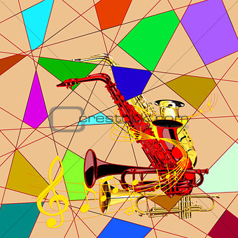 Sax and trumpet of avant-garde