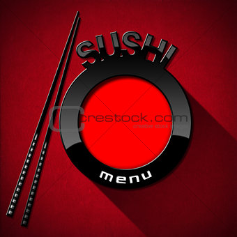 Sushi Menu on Red Velvet Background